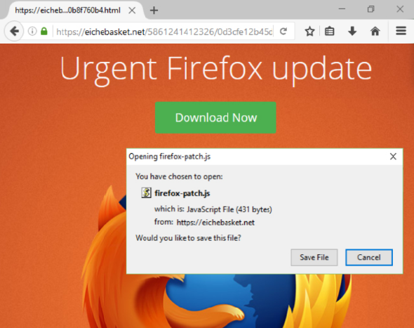 repérer des faux en ligne faux page de mise à jour de Firefox
