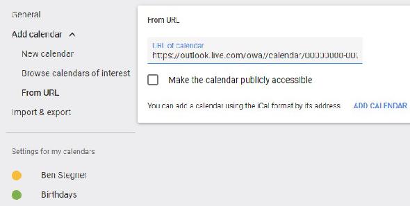 Ajouter le calendrier Outlook à Gmail