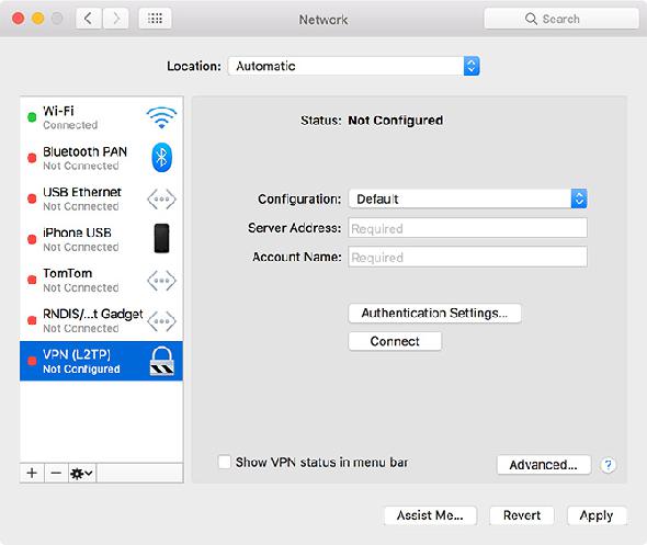 Ajouter un VPN via le réseau macOS