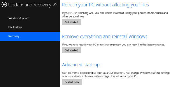 Entrez le programme d'installation dans Windows 8.1