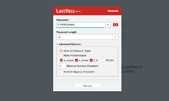 Lastpass générateur de mot de passe aléatoire