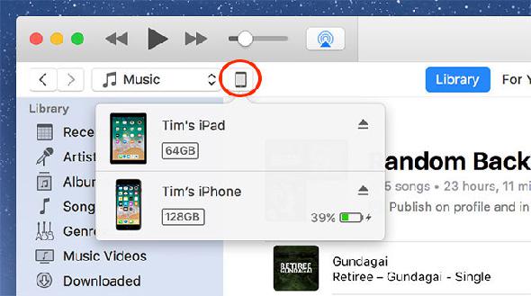 sauvegarder iphone iTunes Devices