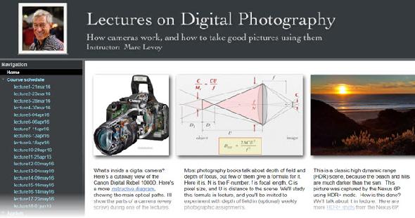 Toutes les conférences sur la photographie de Mark Levoy