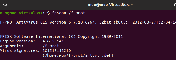 linux antivirus f prot ligne de commande