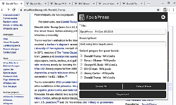 Créez un ebook hors ligne de plusieurs liens Wikipédia avec EpubPress