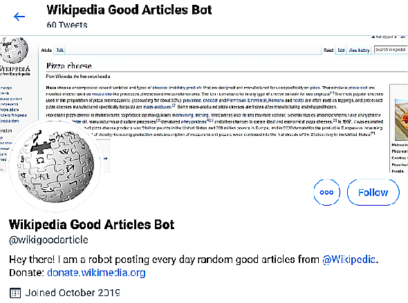 Wiki Good Article Bot tweete un lien aléatoire basé sur Wikipedia's six criteria for good articles