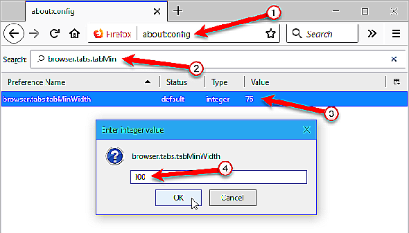 15 astuces incontournables pour les onglets Firefox 08 Modification de la largeur minimale de l'onglet