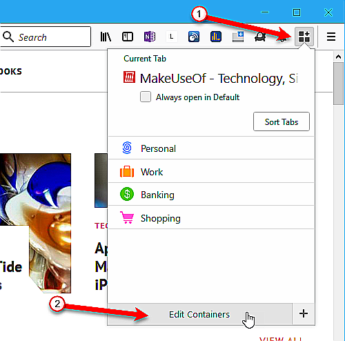 15 conseils indispensables pour les utilisateurs expérimentés des onglets Firefox 25 Cliquez sur Modifier les conteneurs.