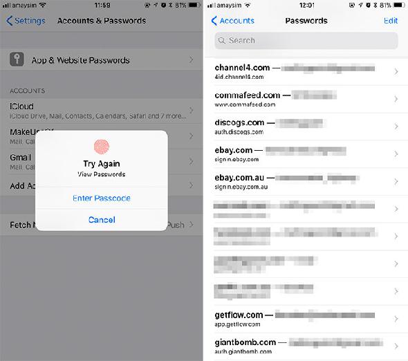 Trousseau iCloud sur iOS