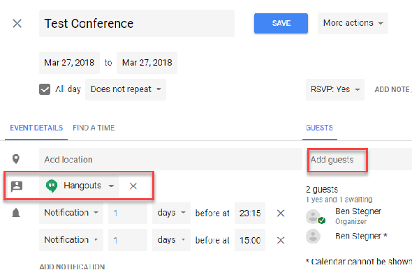 comment utiliser Google Hangouts Calendar Calendar