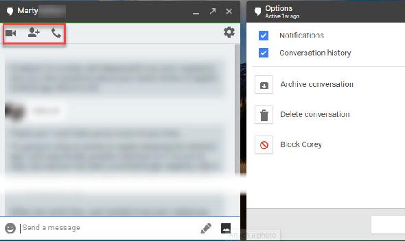 Comment utiliser Google Hangouts Options de chat