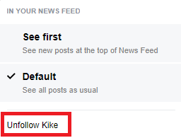 facebook ne plus suivre