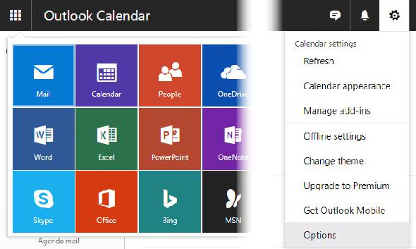 Outlook Basculer vers le calendrier