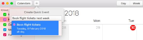 créer un calendrier rapide des événements mac