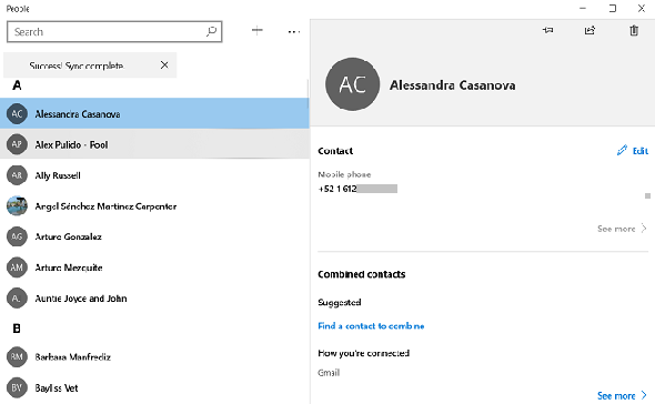 personnes app windows 10