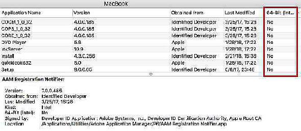 Applications Mac 32 bits